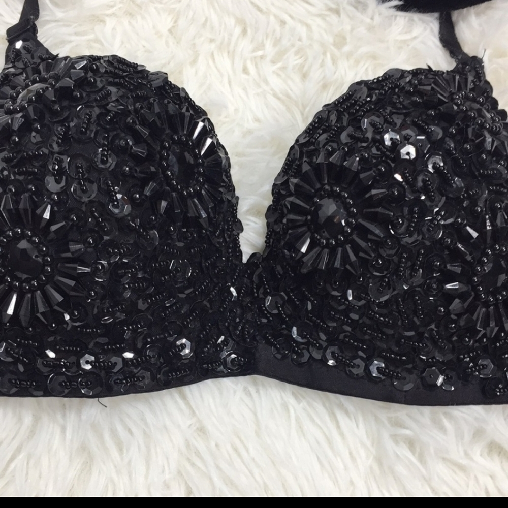 Black BEADED Madonna...Selena BRA!!! AMAZING!!!! - Picture 3 of 15